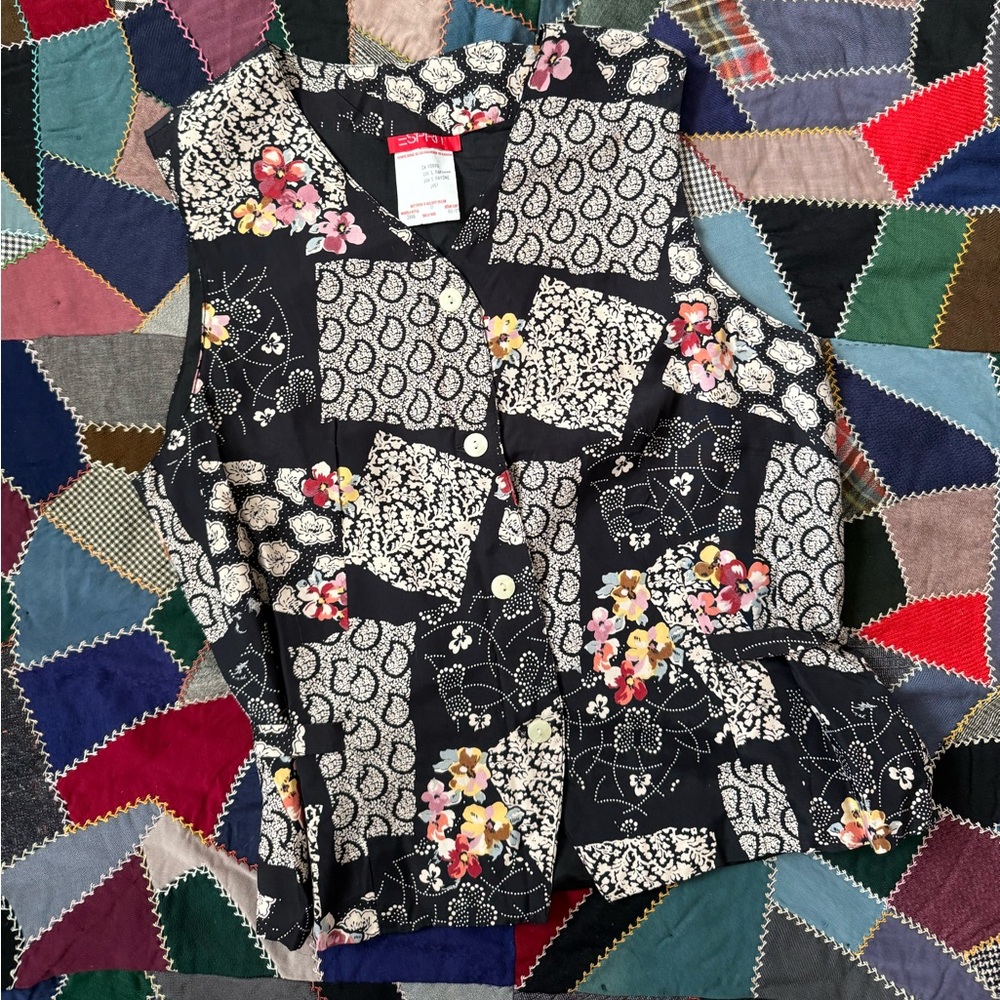 Esprit Multicolour Patchwork Floral Vest